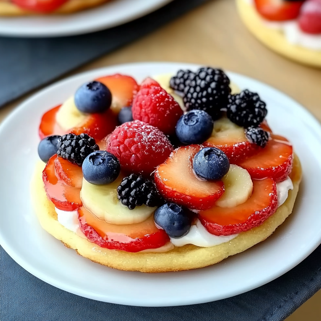 Recipe preparation for Mini Fruit Pizzas