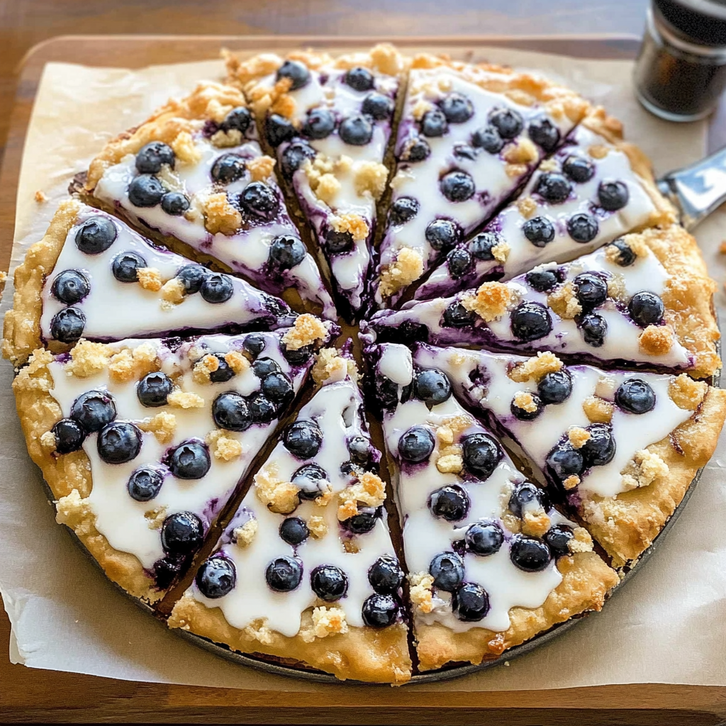 Recipe preparation for Blueberry Dessert Pizza Recipe 