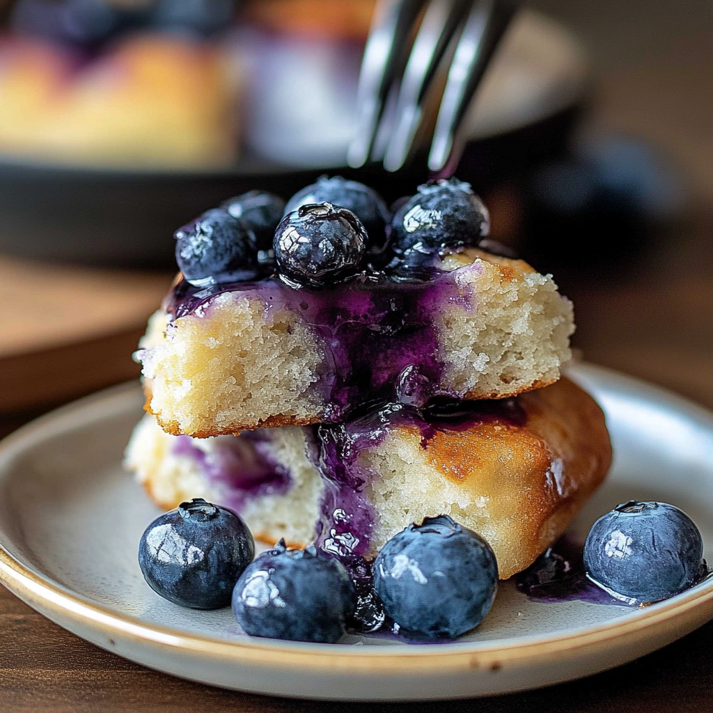 Recipe preparation for Glazed Blueberry Butter Swim Biscuits 
