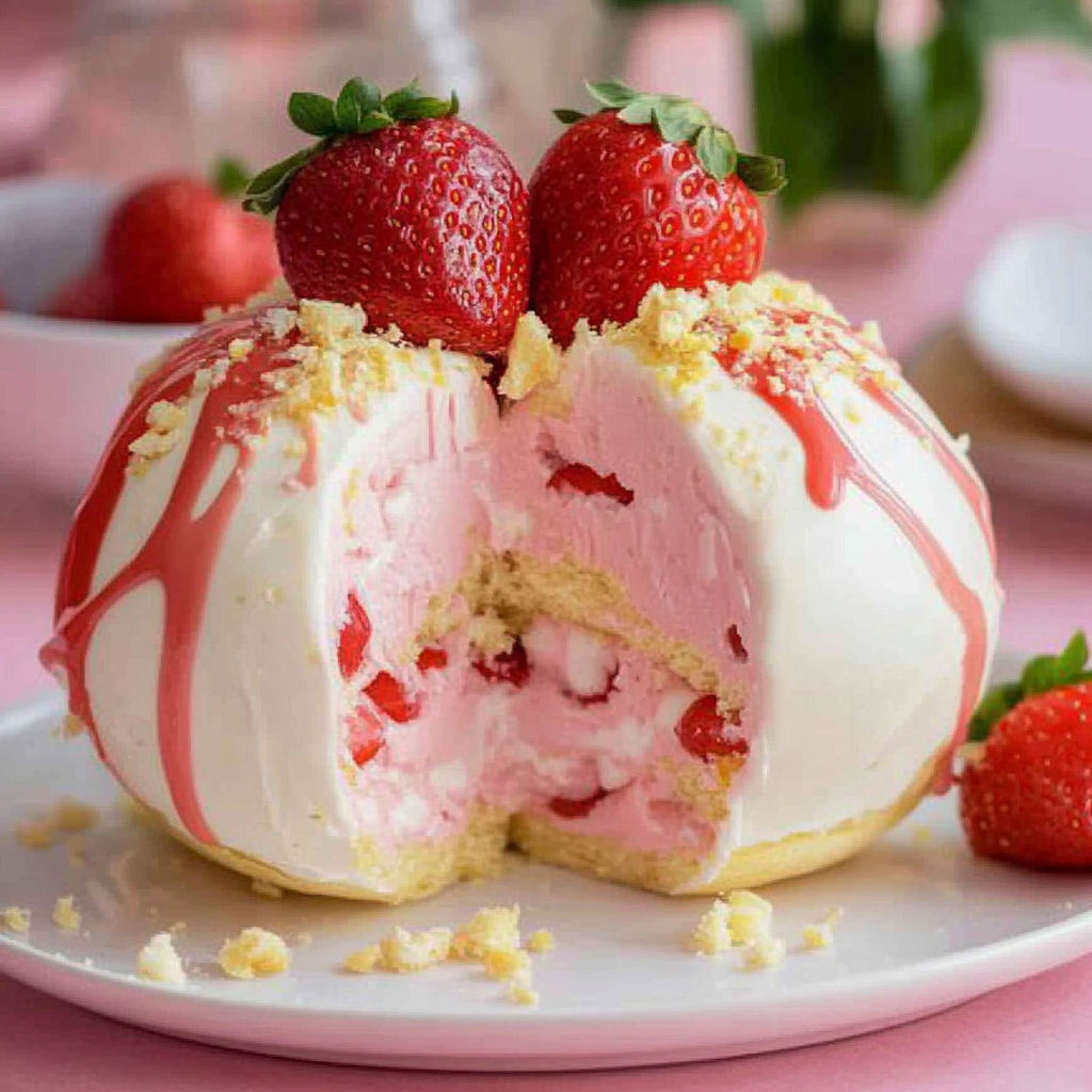 Recipe preparation for Strawberry Shortcake Easter Egg Bombs 
