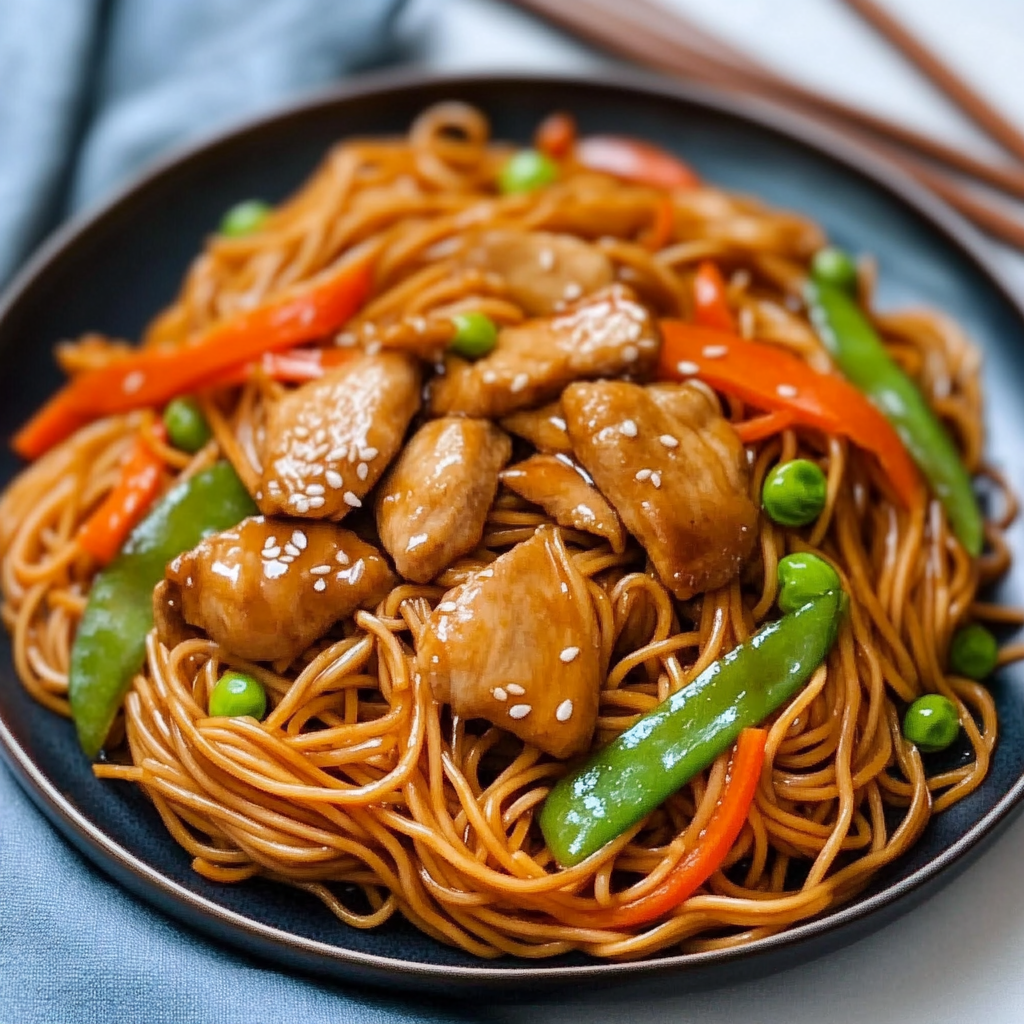 Recipe preparation for Chicken Teriyaki Noodles