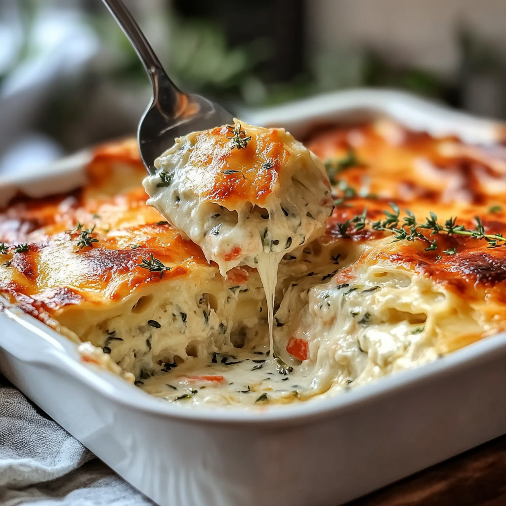 Recipe preparation for Seafood Lasagna Creamy Cheese