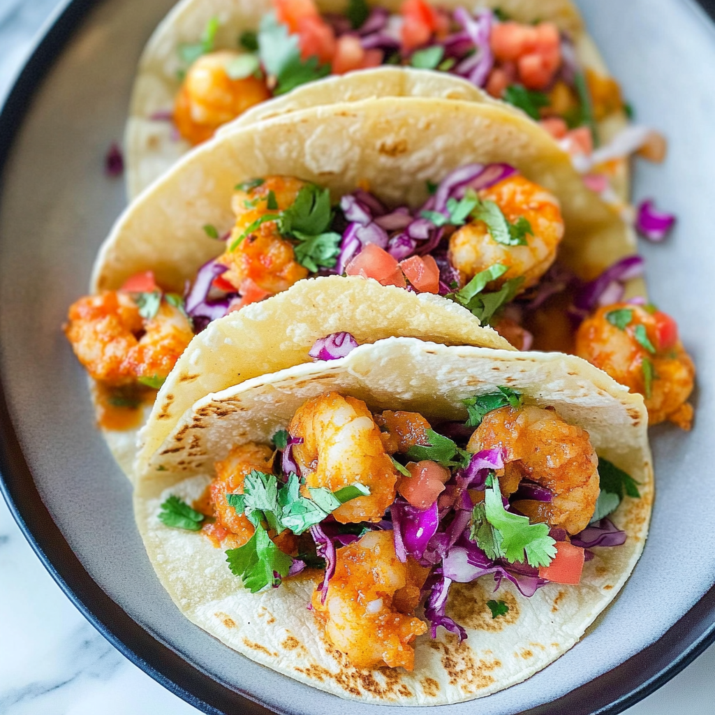 Recipe preparation for Air Fryer Bang Bang Shrimp Tacos Recipe