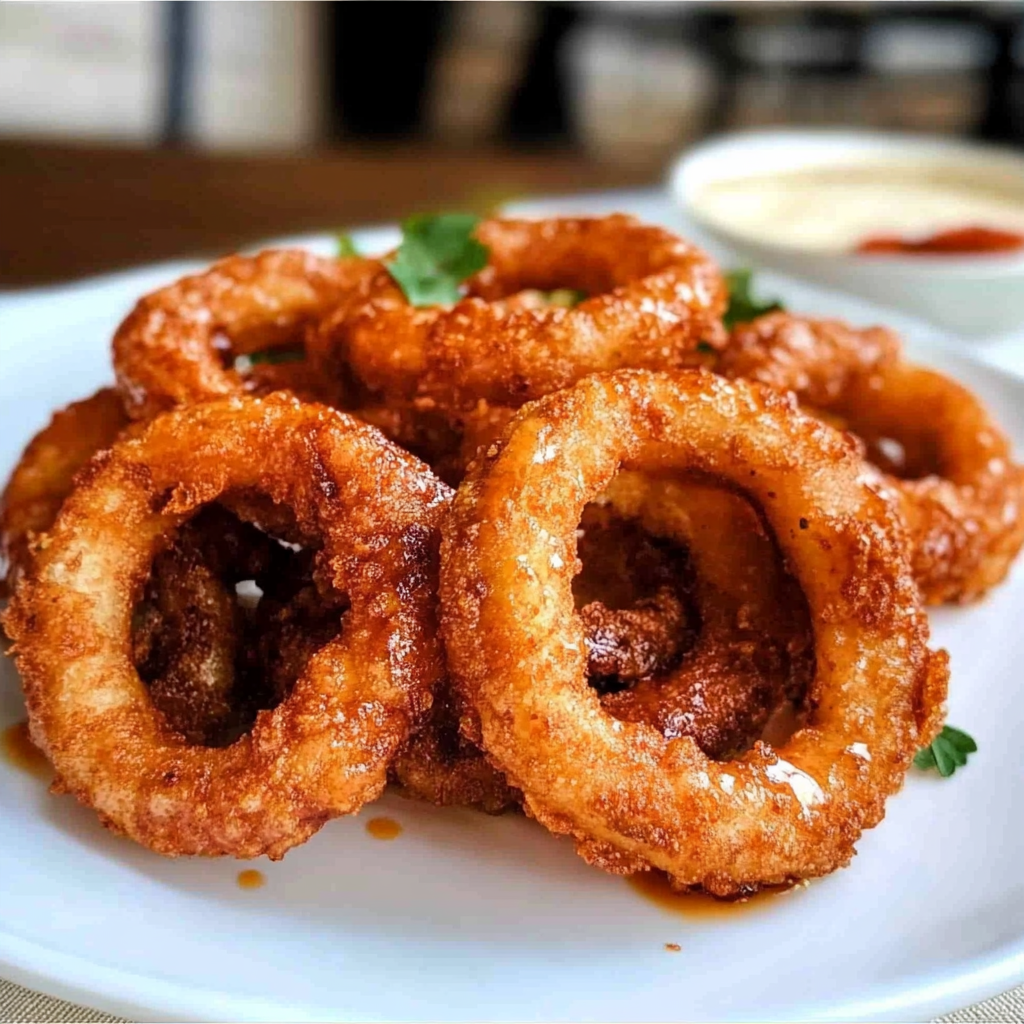Recipe preparation for Air Fryer Frozen Onion Rings Recipe