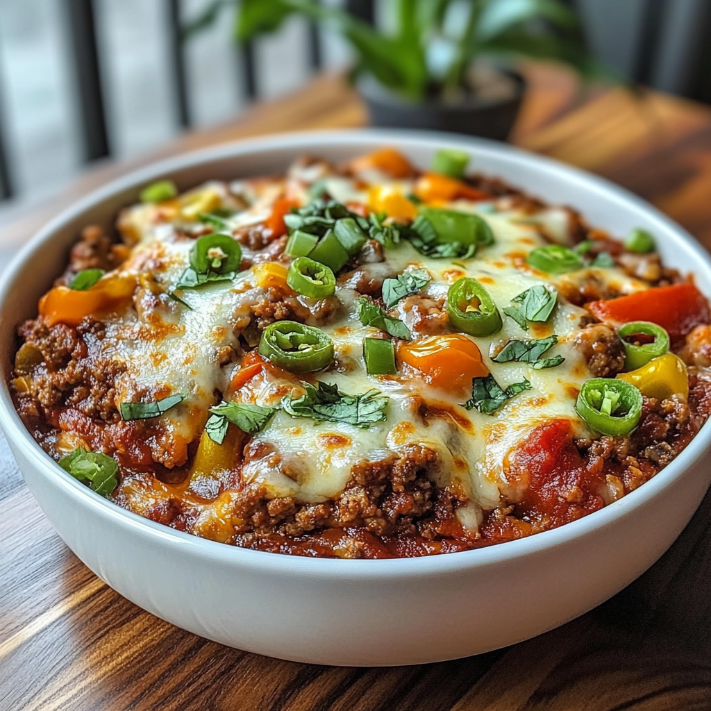 Recipe preparation for Low Carb Crustless Pizza Bowl