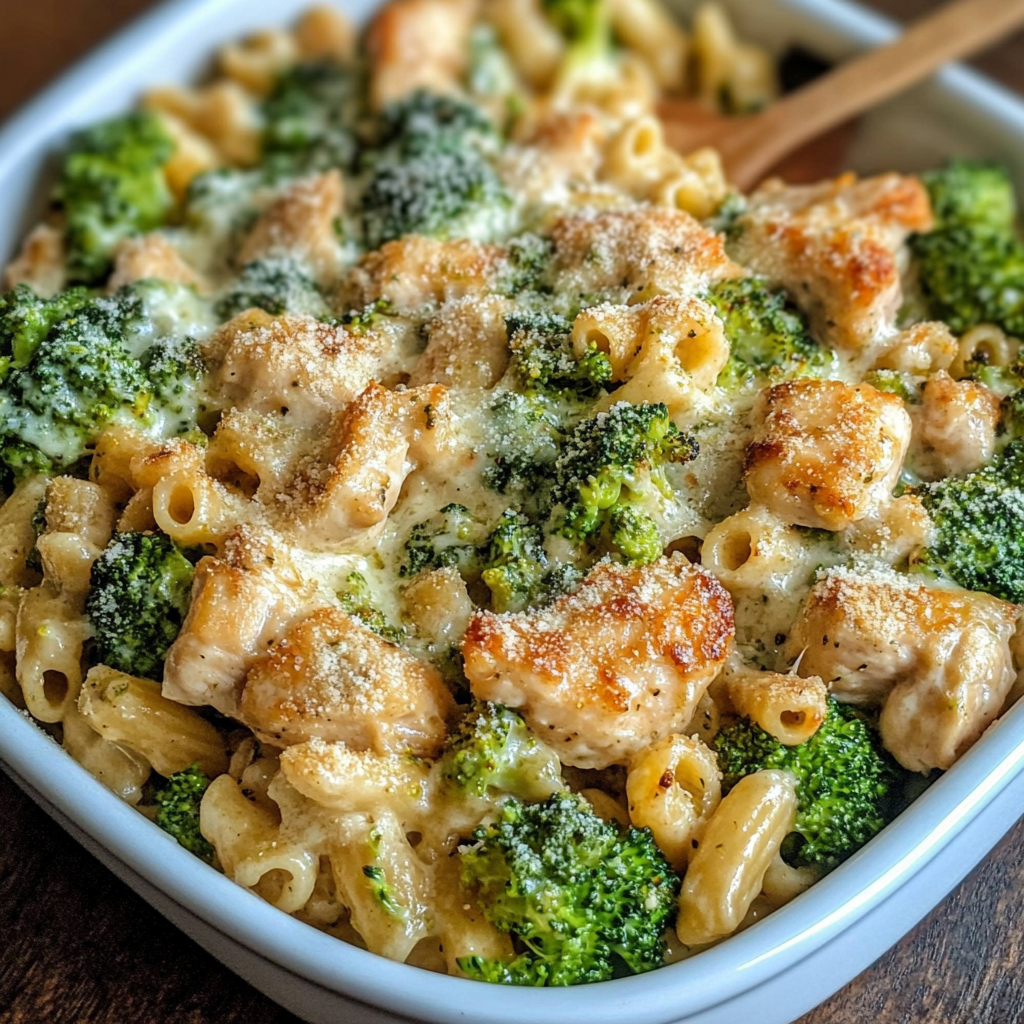 Recipe preparation for Cheesy Chicken and Broccoli Pasta