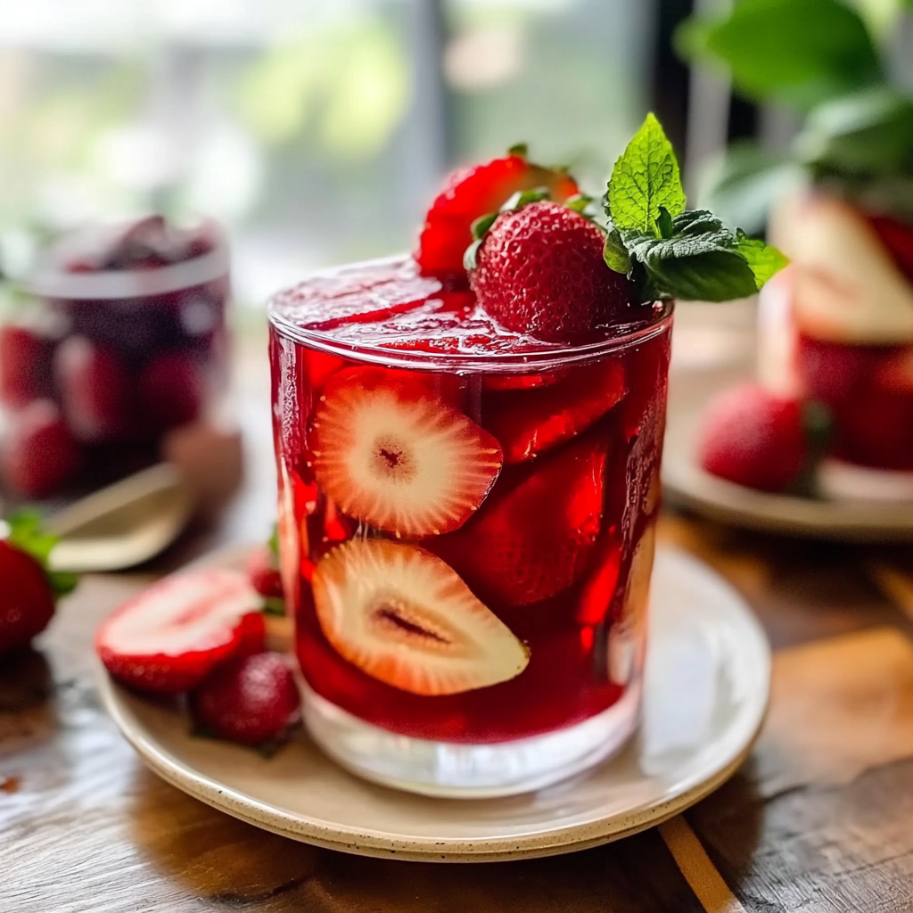 Recipe preparation for Hibiscus Tea Strawberry