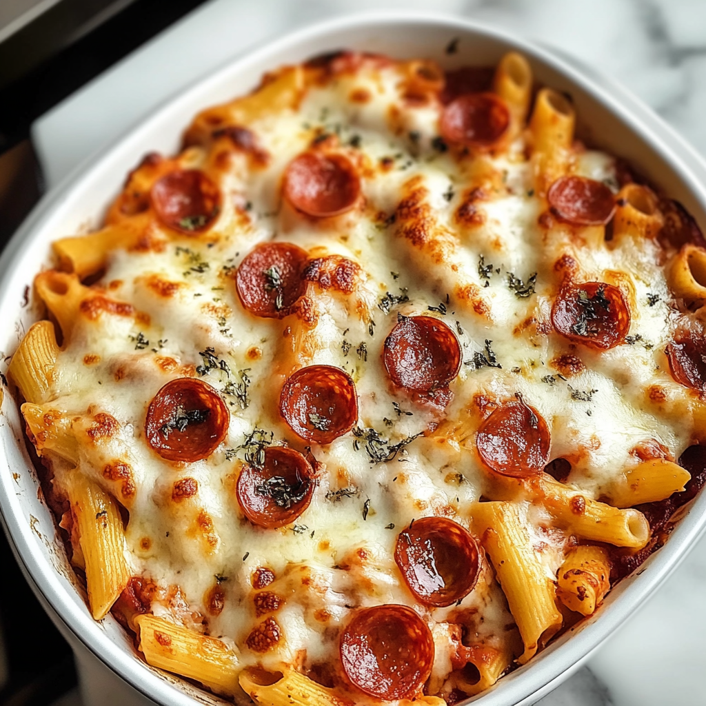 Recipe preparation for pizza-pasta-bake