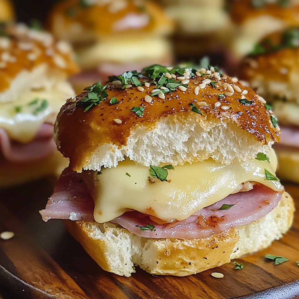 Recipe preparation for Ham and Swiss Sliders