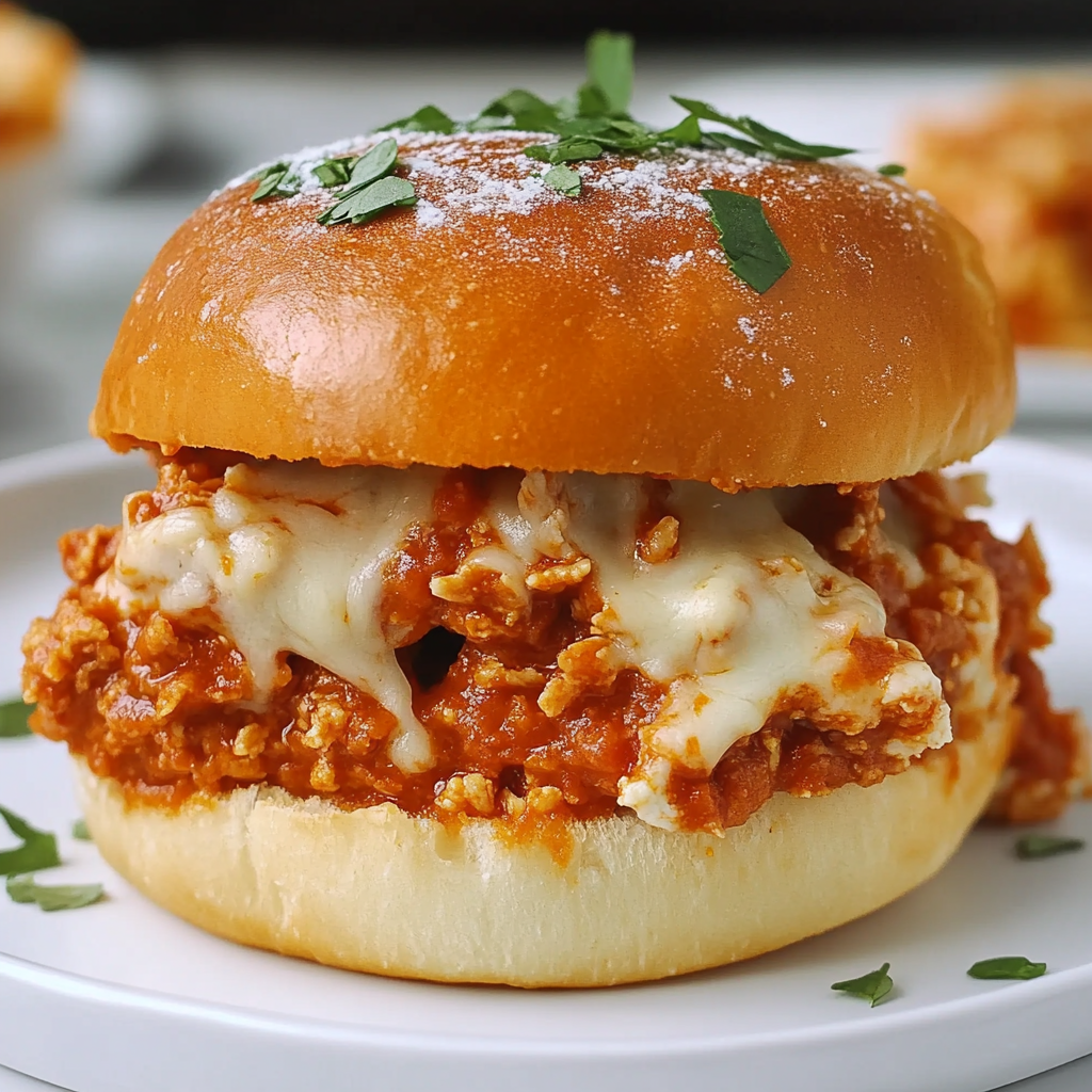 Recipe preparation for Chicken Parmesan Sloppy Joes