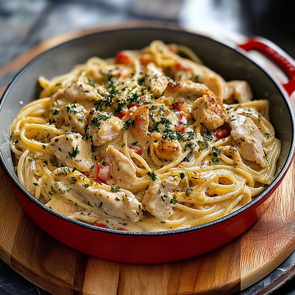 Recipe preparation for Easy Chicken Tetrazzini Dinner