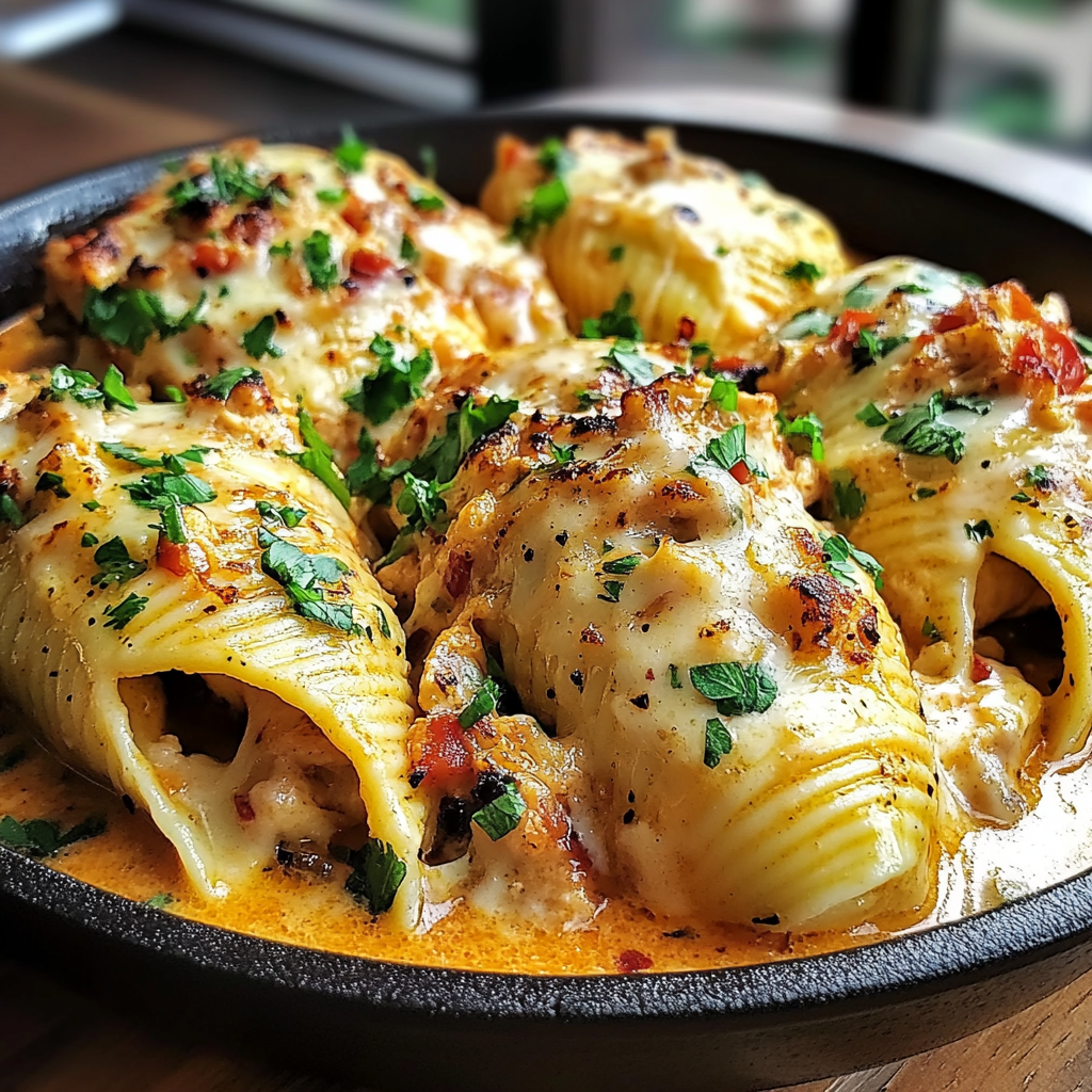Recipe preparation for Creamy Cajun Chicken Shells