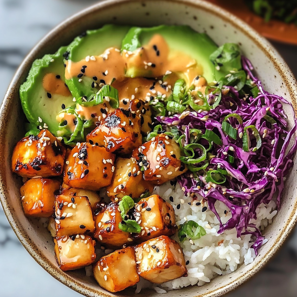 Recipe preparation for Bang Bang Chicken Bowl