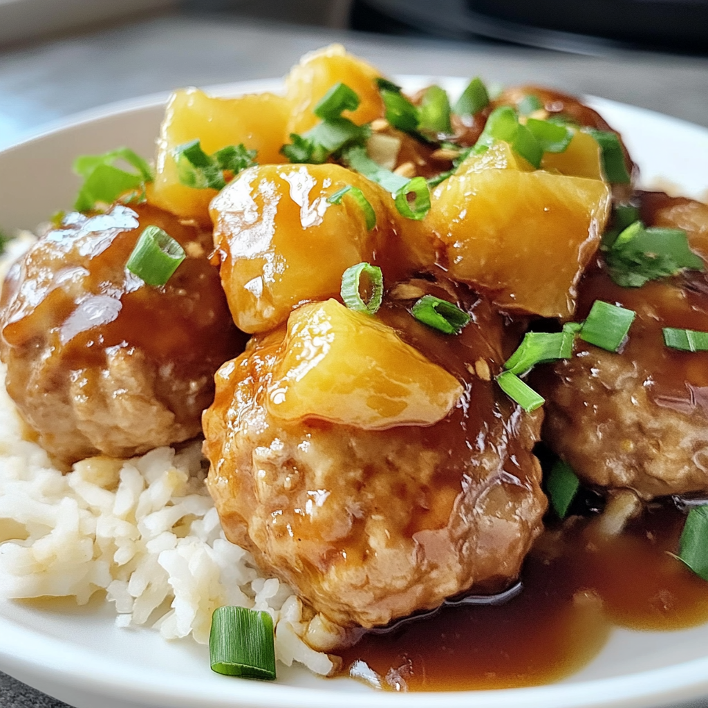 Recipe preparation for Pineapple Teriyaki Chicken Meatballs