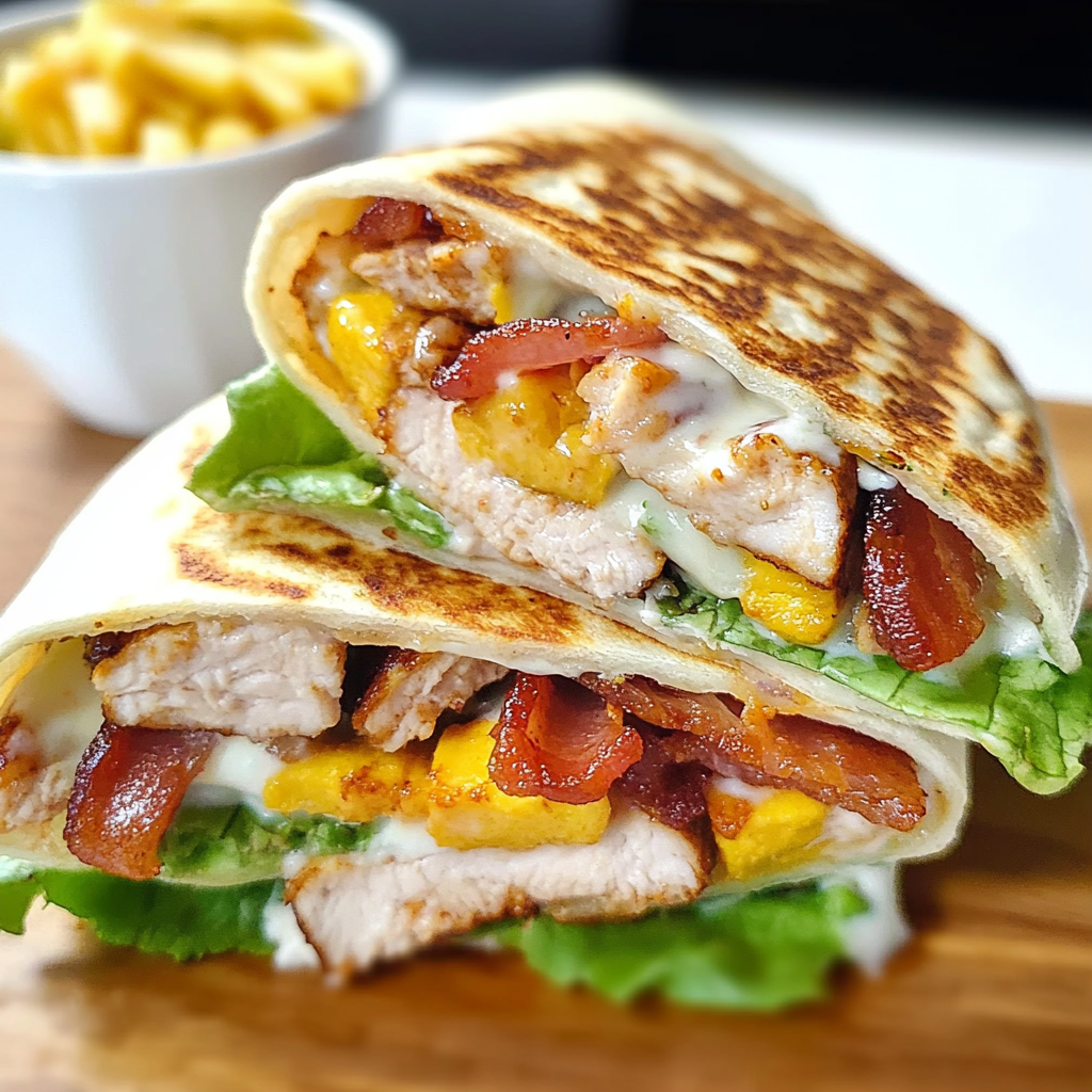 Recipe preparation for Chicken Bacon Ranch Crunchwrap