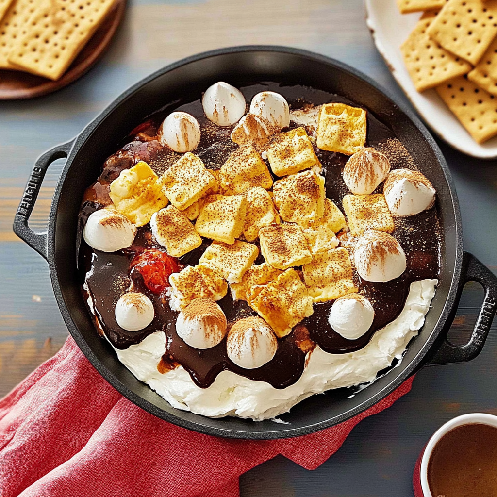 Recipe preparation for S'mores Dip