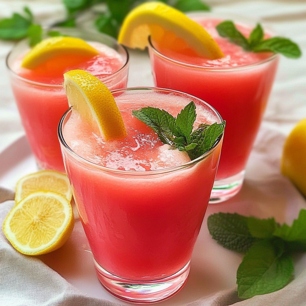 Recipe preparation for Watermelon Lemonade