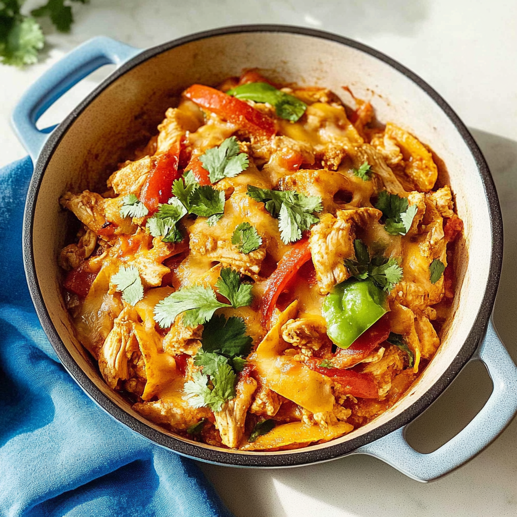 Recipe preparation for Fajita Chicken Casserole Bake