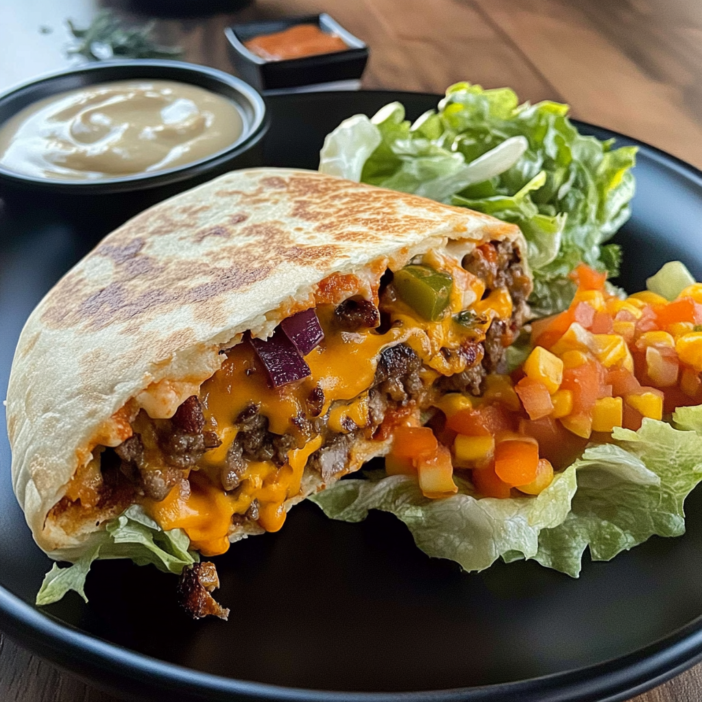Recipe preparation for Cheeseburger Burritos