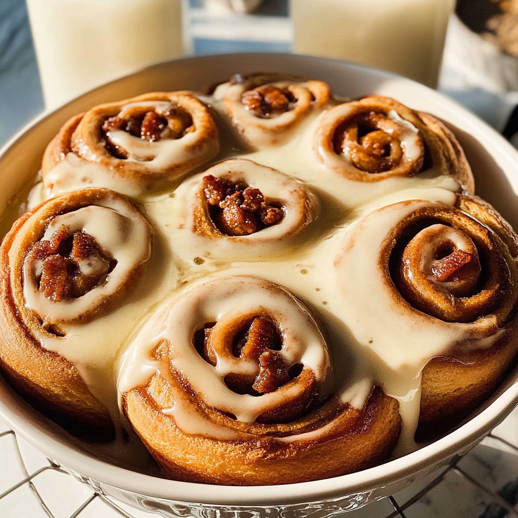 Recipe preparation for Bourbon Maple Bacon Cinnamon Rolls