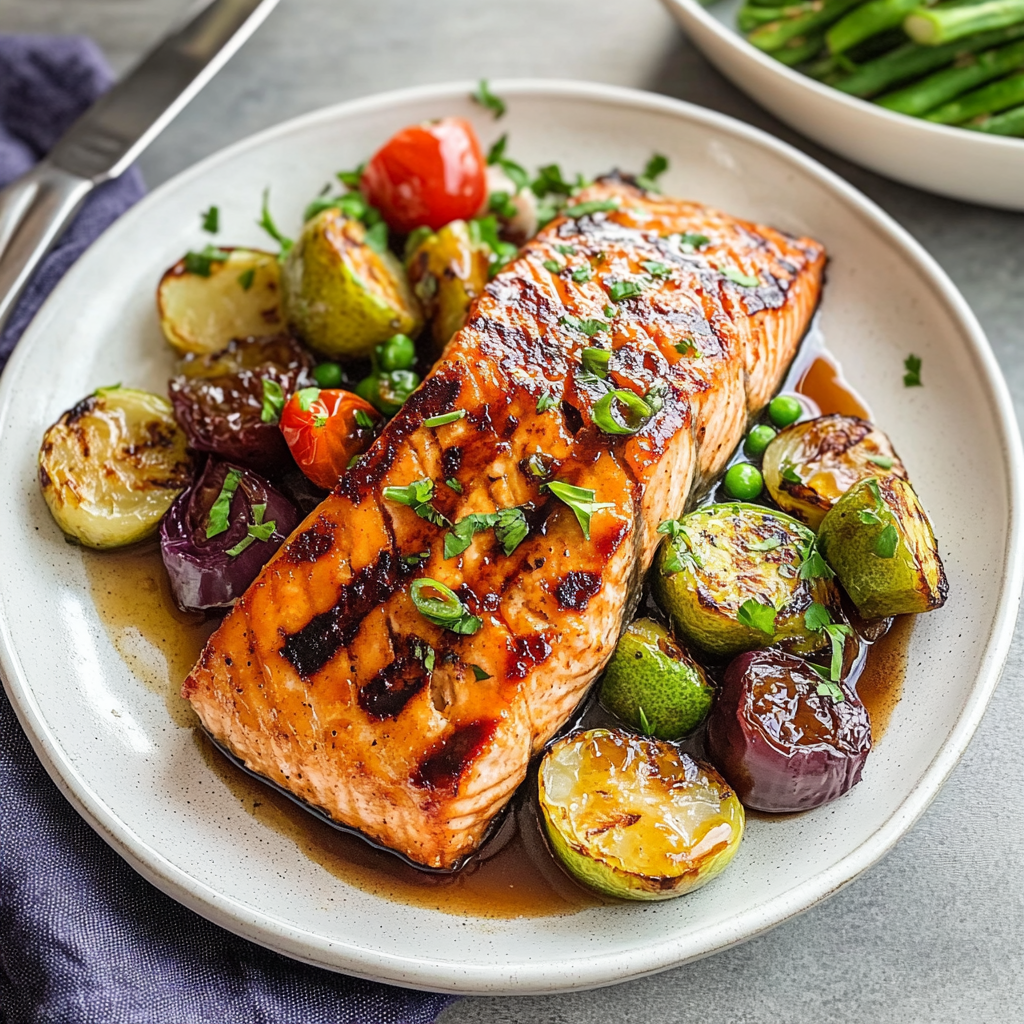 Recipe preparation for Traditional Beef Grilled Salmon