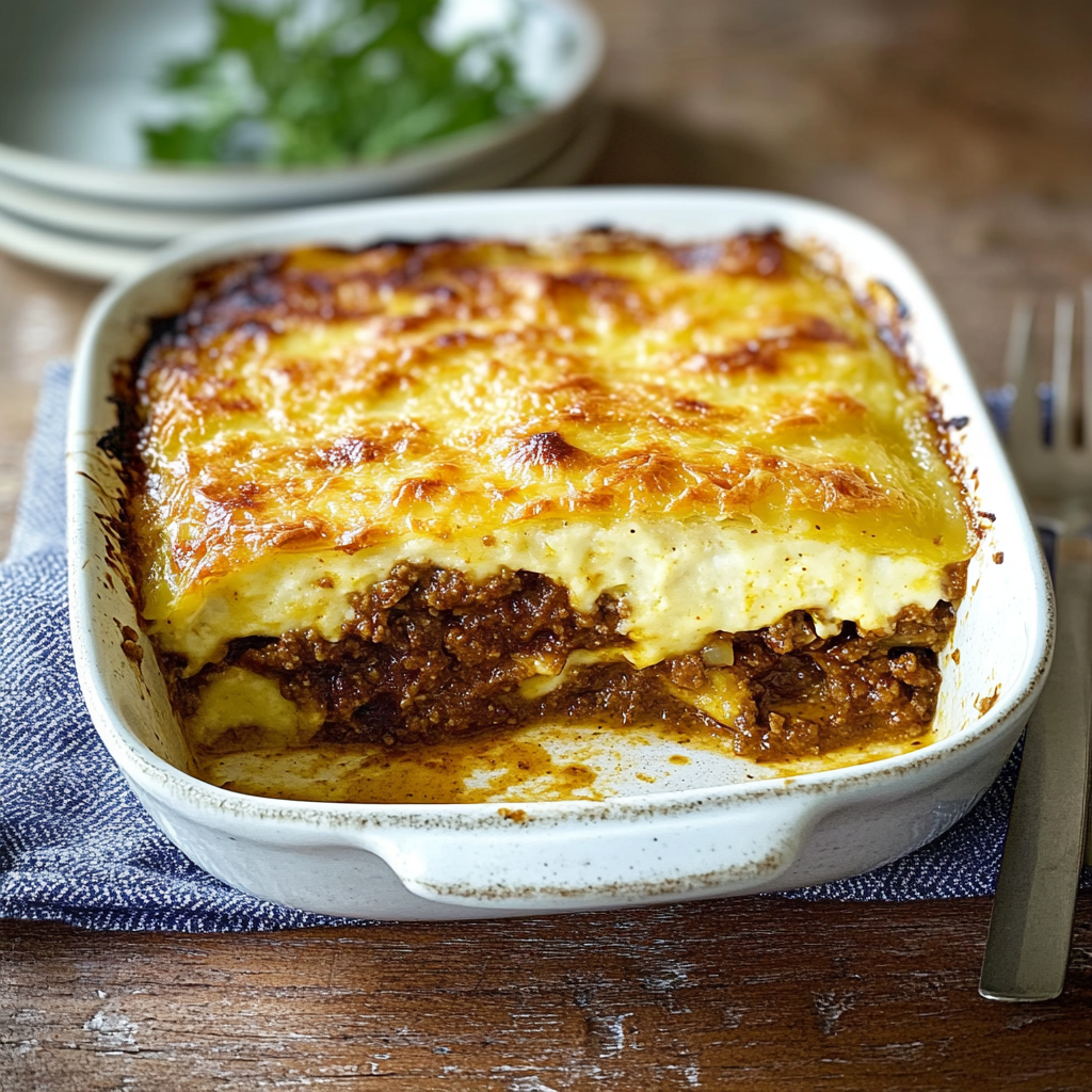 Recipe preparation for Slow Cooked Greek Moussaka