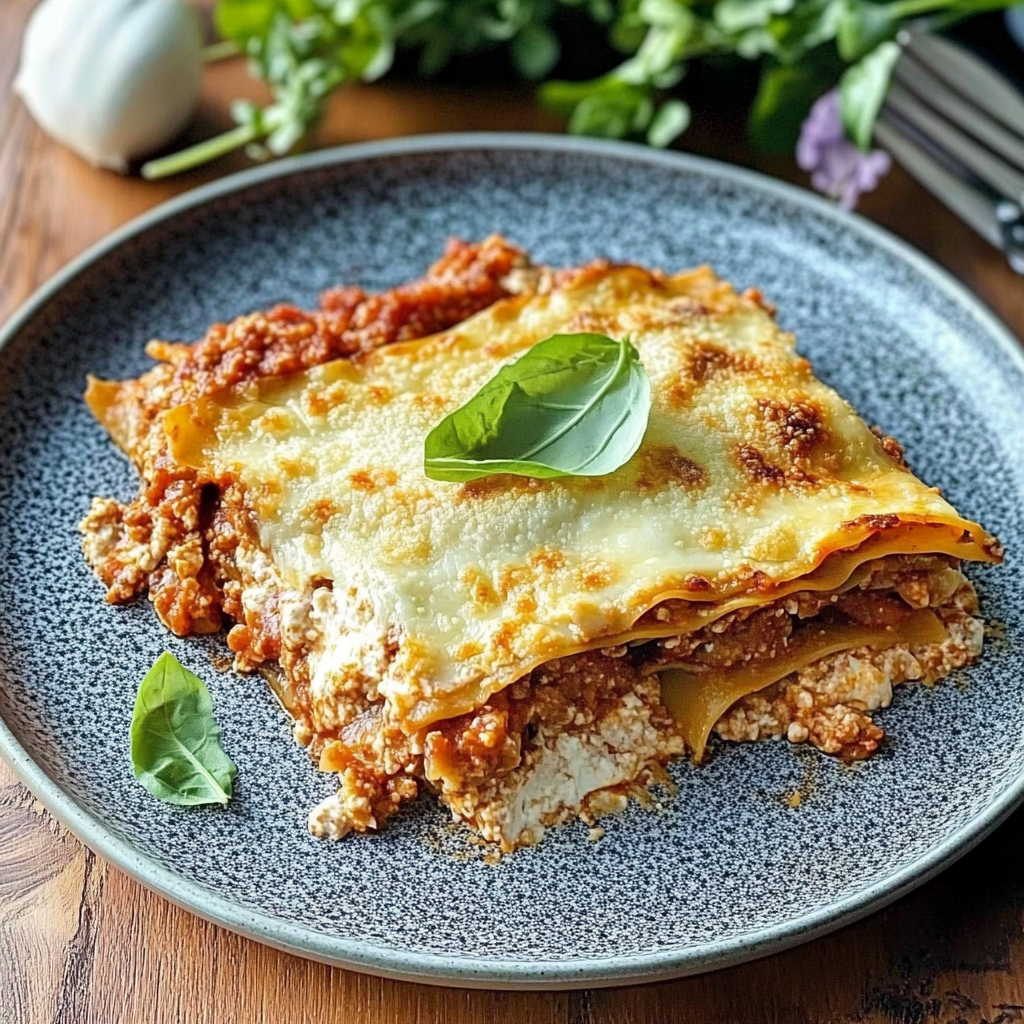 Recipe preparation for Lamb Vegan Lasagna