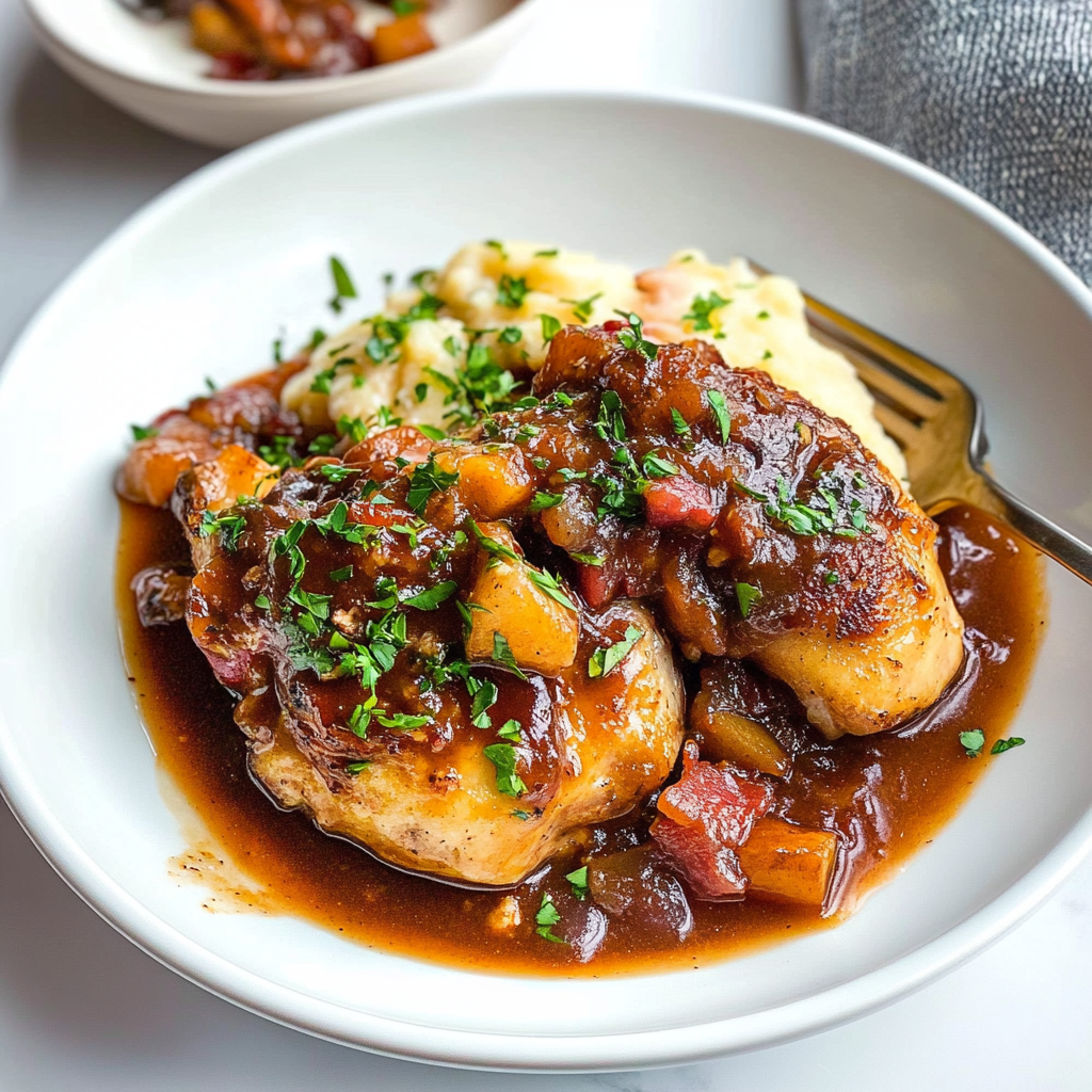Recipe preparation for Crispy Coq au Vin
