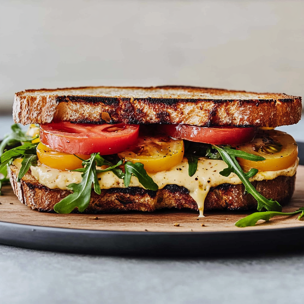 Recipe preparation for Zesty Tomato Sandwich