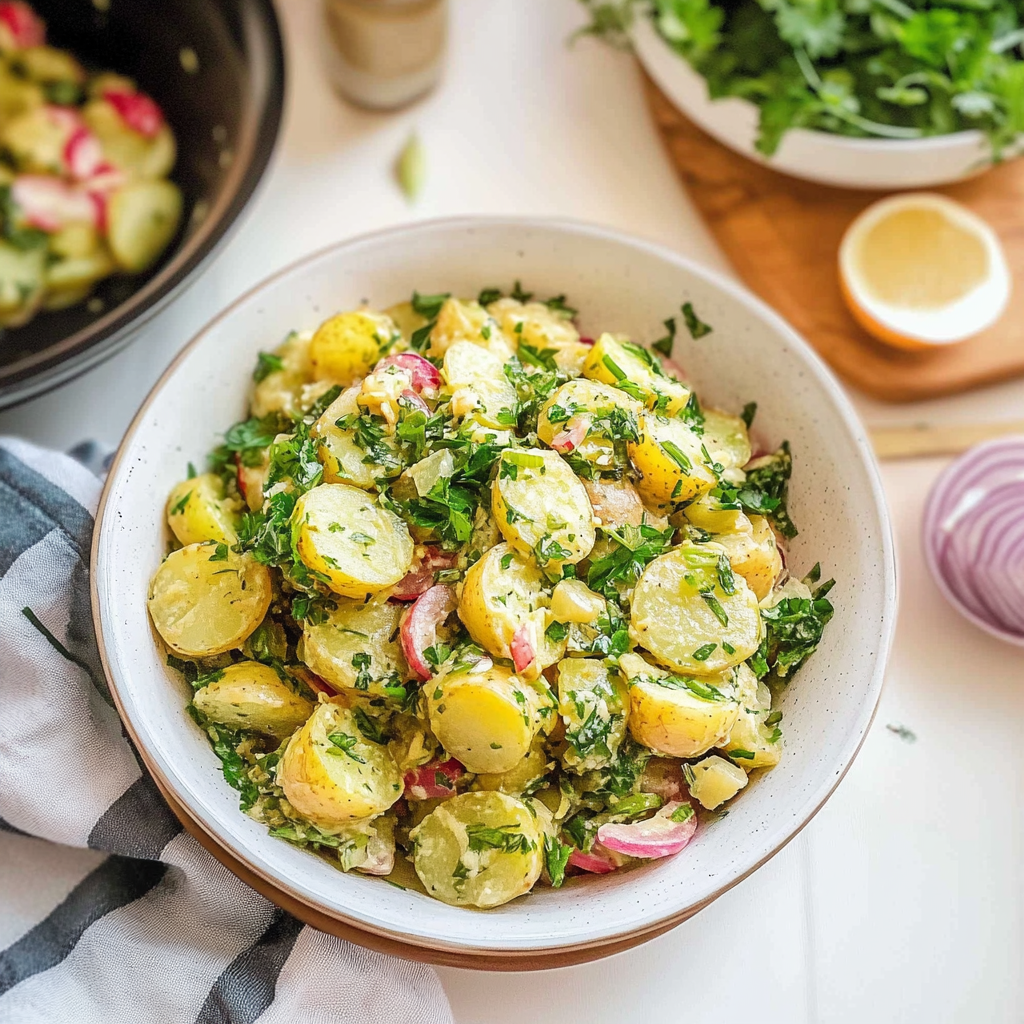 Recipe preparation for Hearty Potato Salad