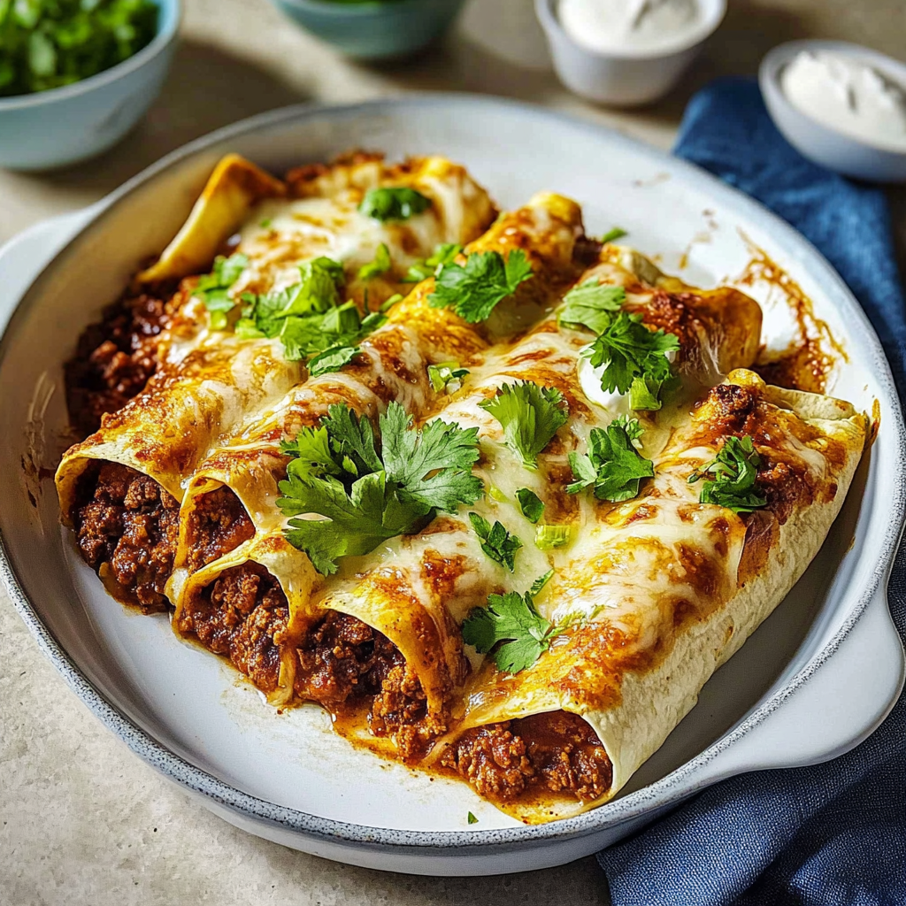 Recipe preparation for Stewed Beef Enchiladas