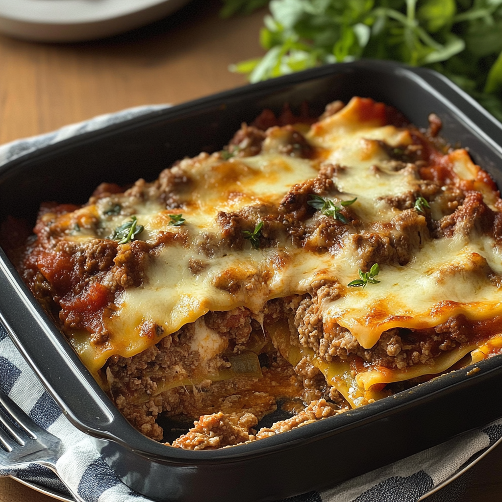 Recipe preparation for Grilled Beef Lasagna