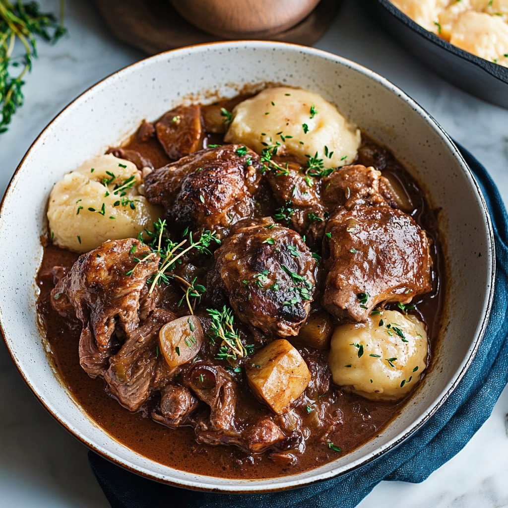 Recipe preparation for Gourmet Coconut Coq au Vin