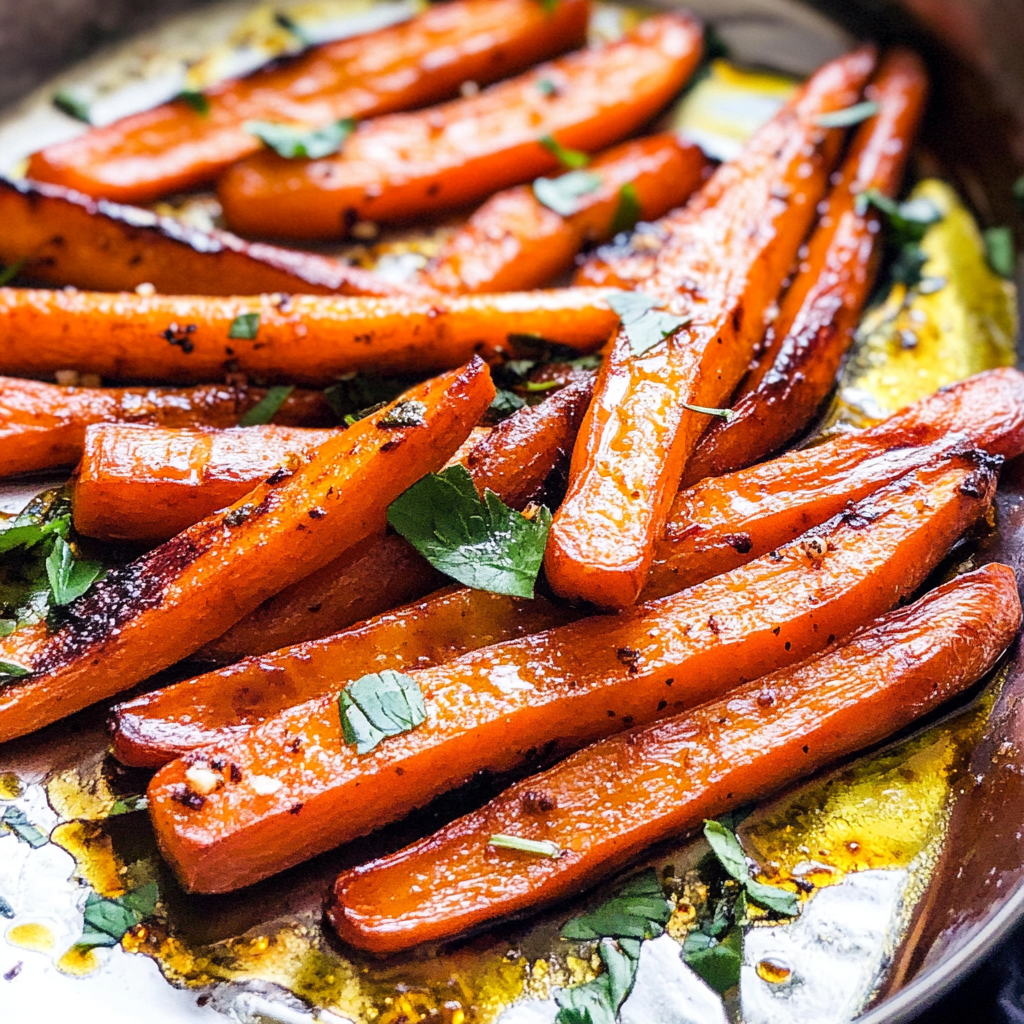 Recipe preparation for Glazed Roasted Carrots