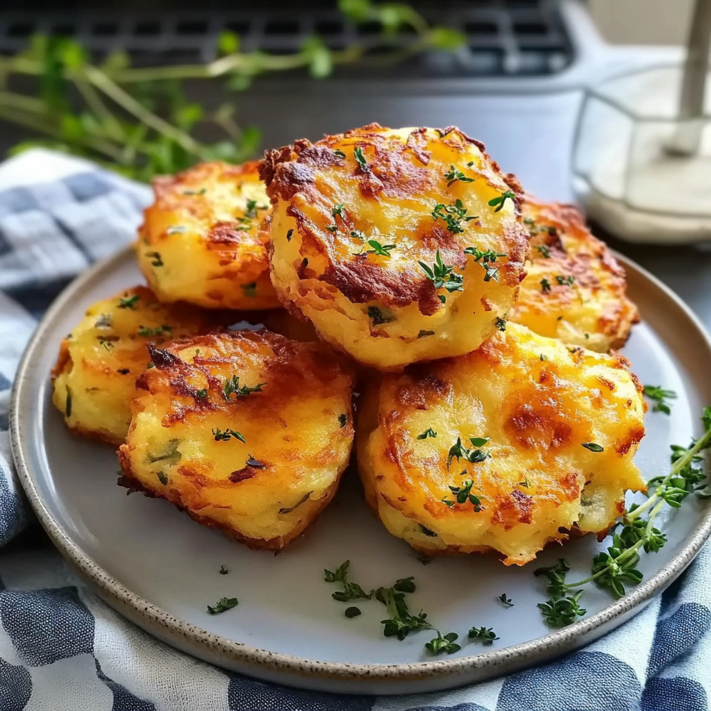Recipe preparation for Cheesy Mashed Potato Puffs