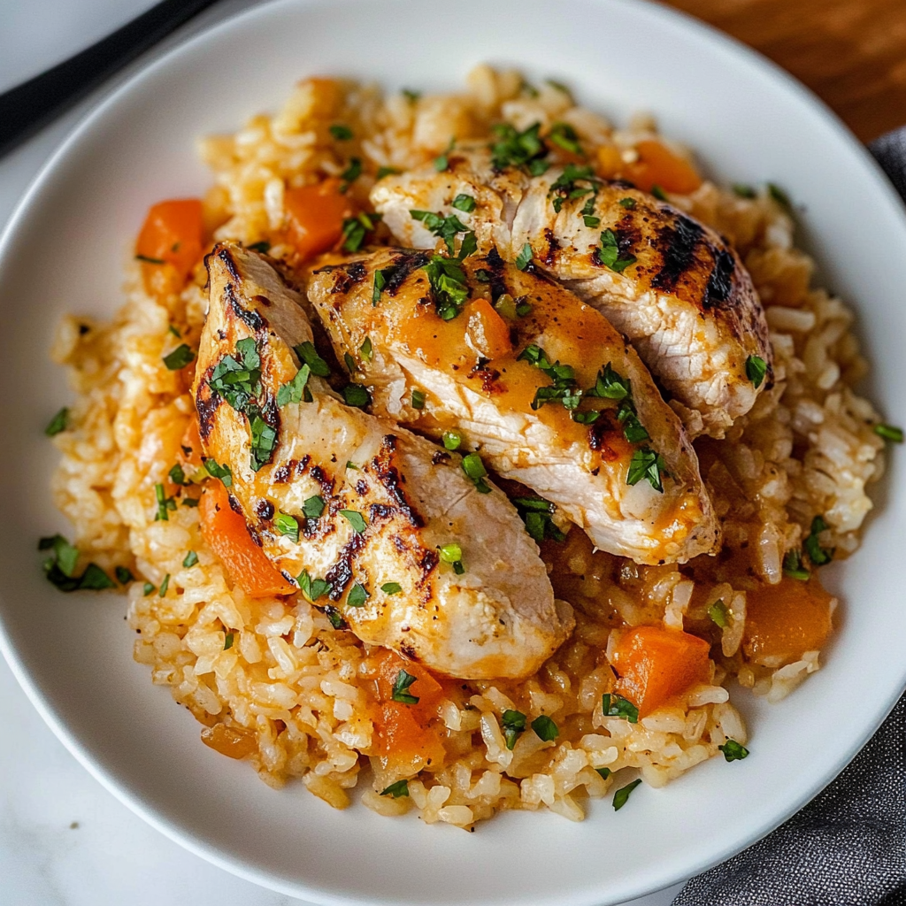 Recipe preparation for Forgotten Chicken And Rice