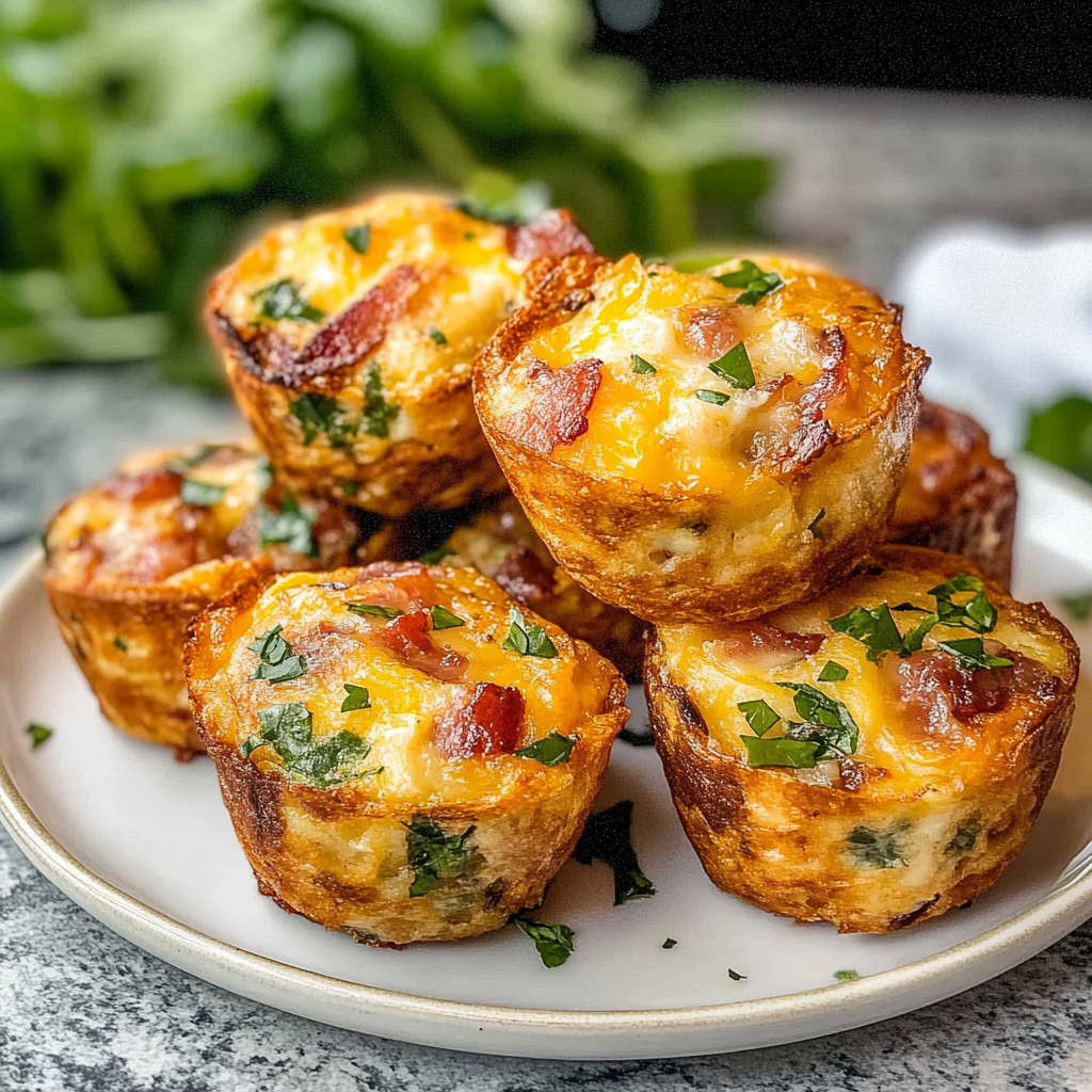 Recipe preparation for Loaded Bacon And Egg Hash Brown Muffins