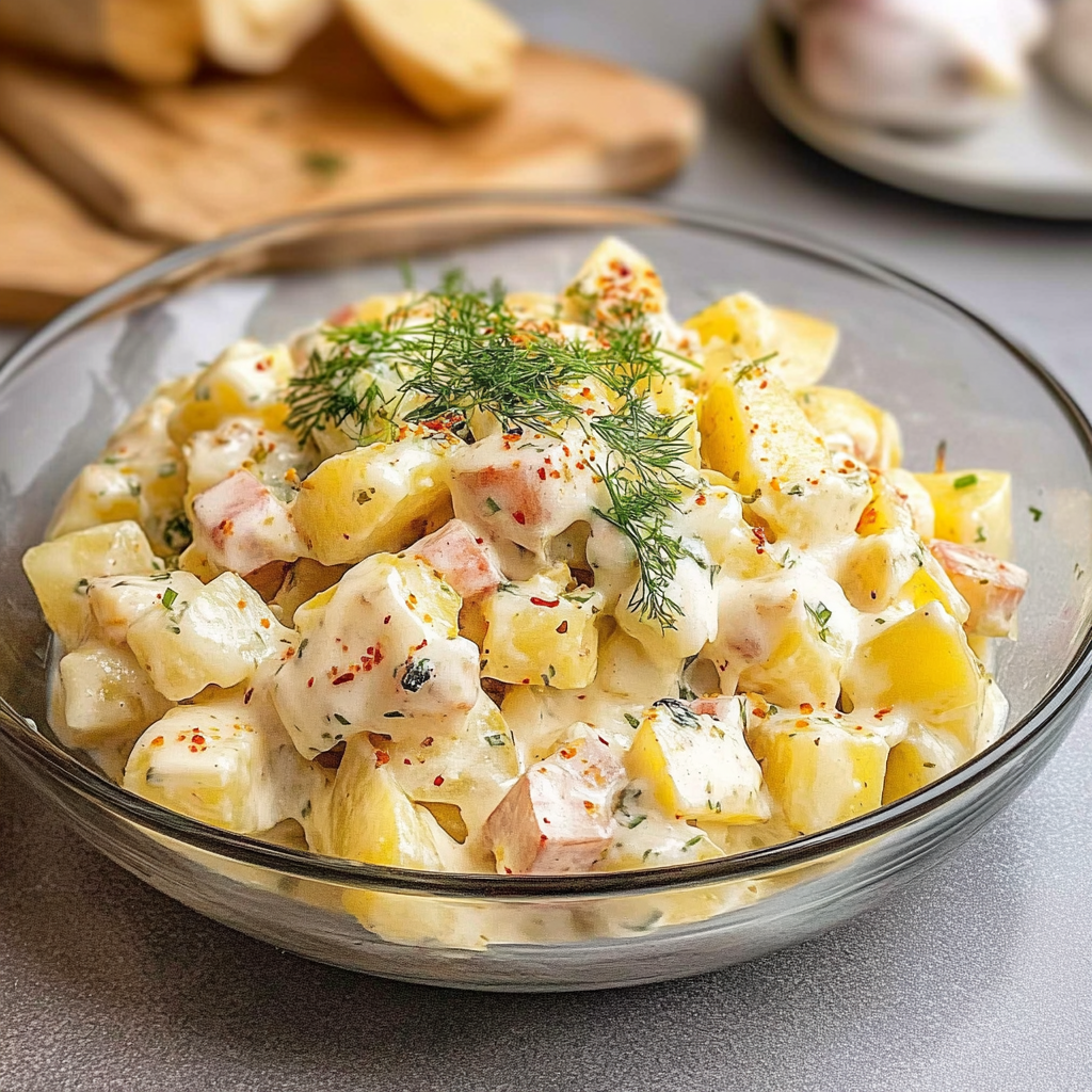 Recipe preparation for Creamy Potato Salad