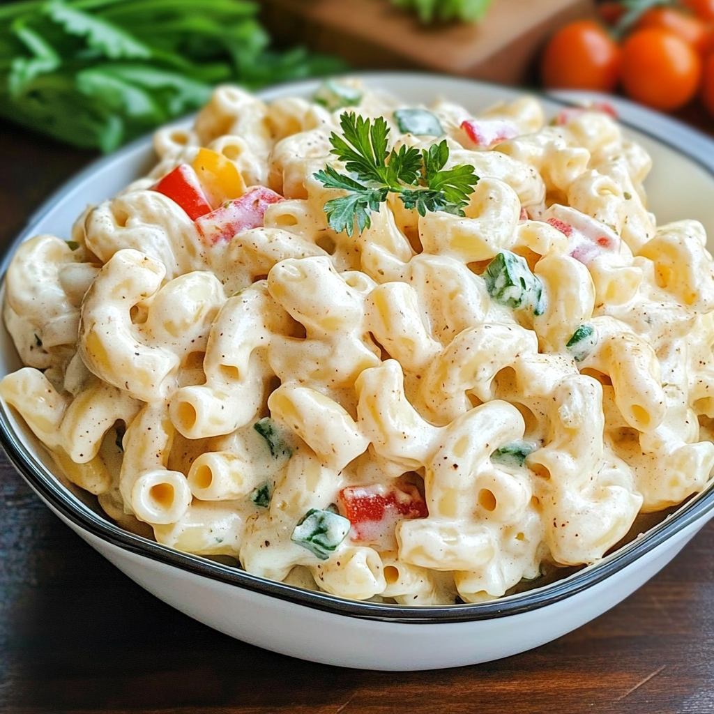 Recipe preparation for Homestyle Macaroni Salad