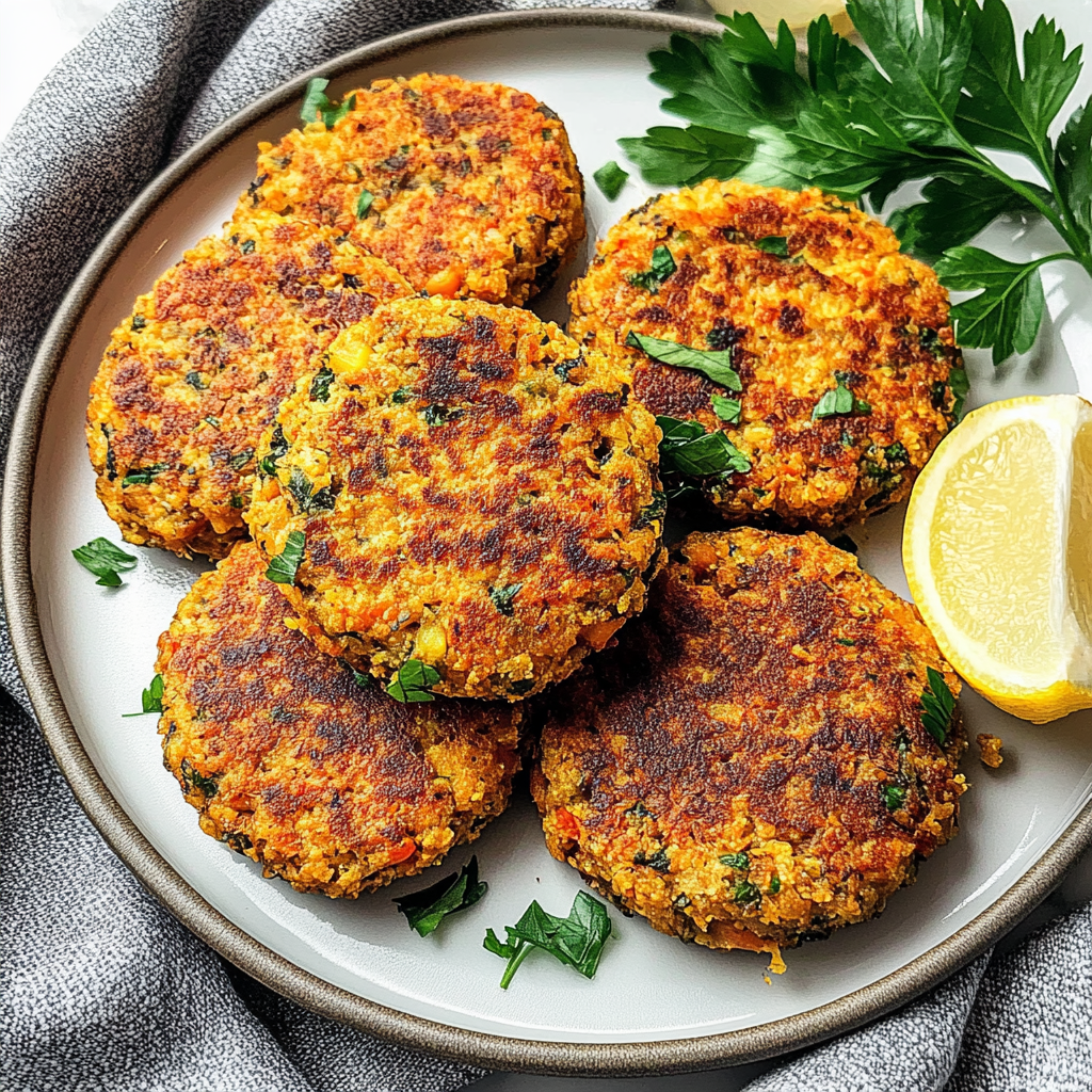Recipe preparation for Delicious Vegan Chickpea Patties