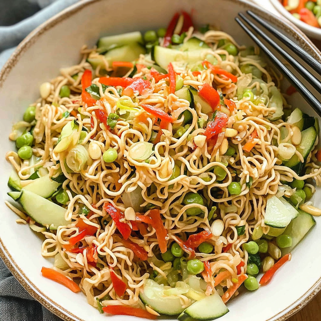 Recipe preparation for Ramen Noodle Salad