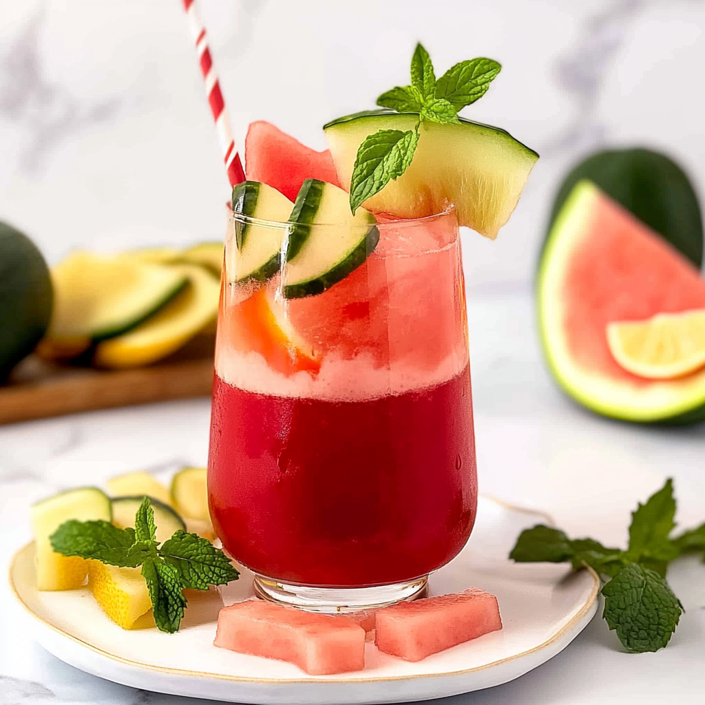Recipe preparation for Watermelon Lemonade