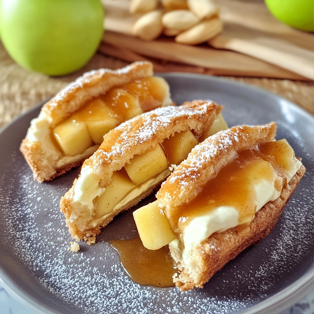 Recipe preparation for Apple Cheesecake Tacos