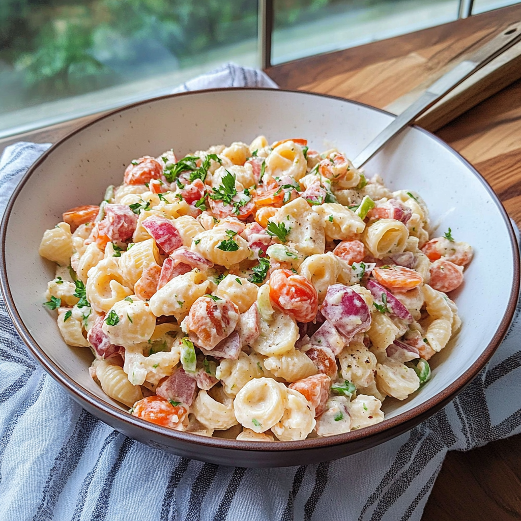 Recipe preparation for Ranch Pasta Salad Bowl