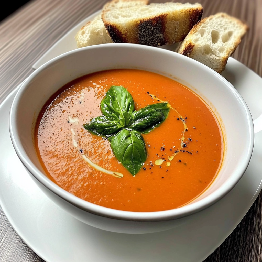 Recipe preparation for Tomato Basil soup