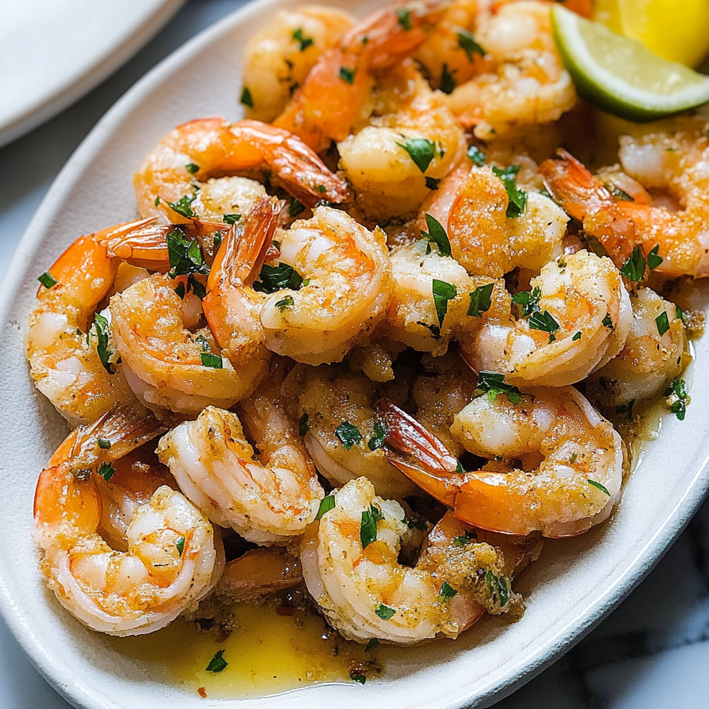 Recipe preparation for Fried Shrimp Scampi