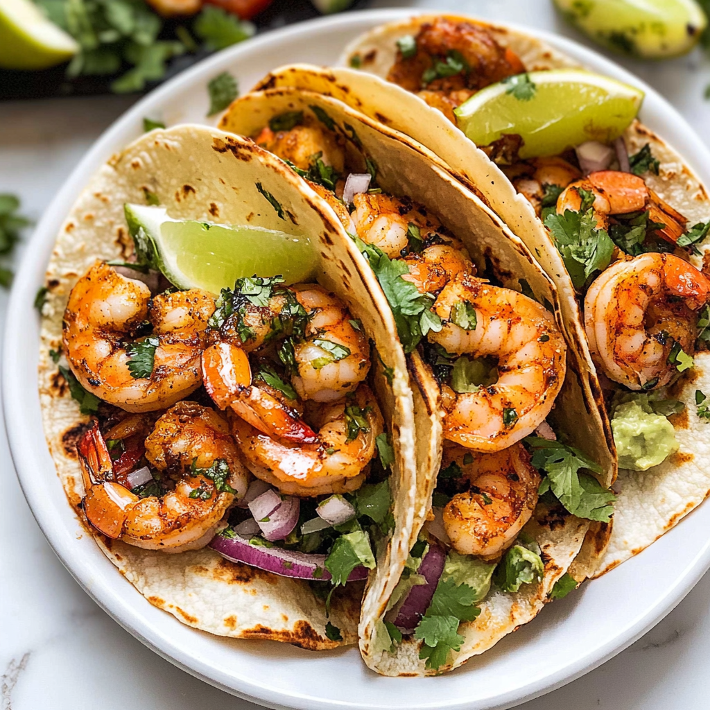 Recipe preparation for Cilantro Lime Shrimp Tacos