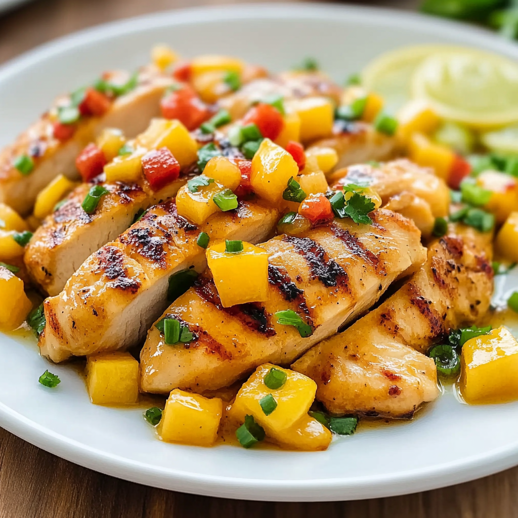 Recipe preparation for Mango Salsa Chicken