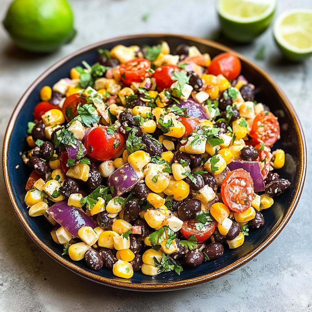 Recipe preparation for Grilled Corn & Black Bean Salad
