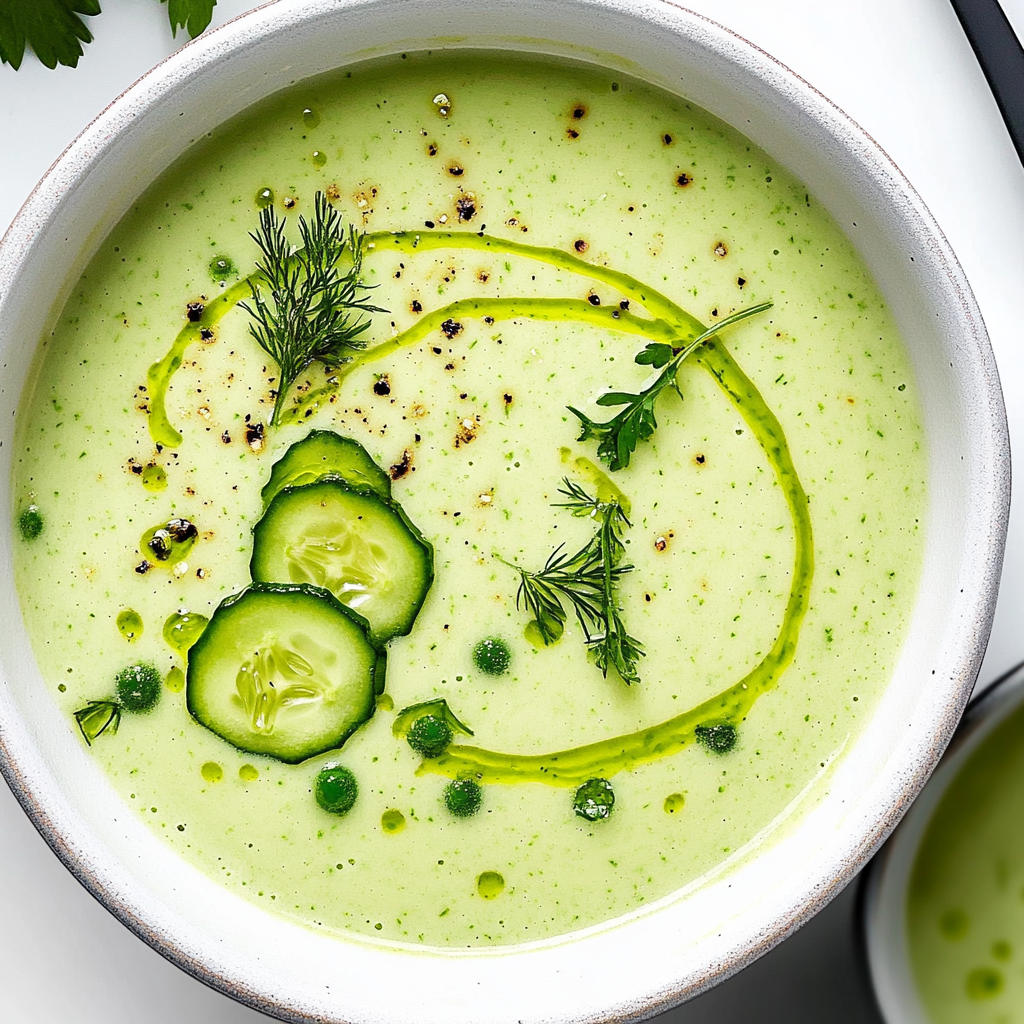 Recipe preparation for Chilled Cucumber Soup